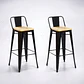 Pack 2 Taburetes Tolix Asiento Madera 77 cm - Miniatura 1
