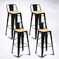 Pack 4 Taburetes Tolix Asiento Madera 77 cm - Miniatura 1