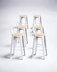Pack 6 Taburetes Tolix Asiento Madera 77 cm - Miniatura 1