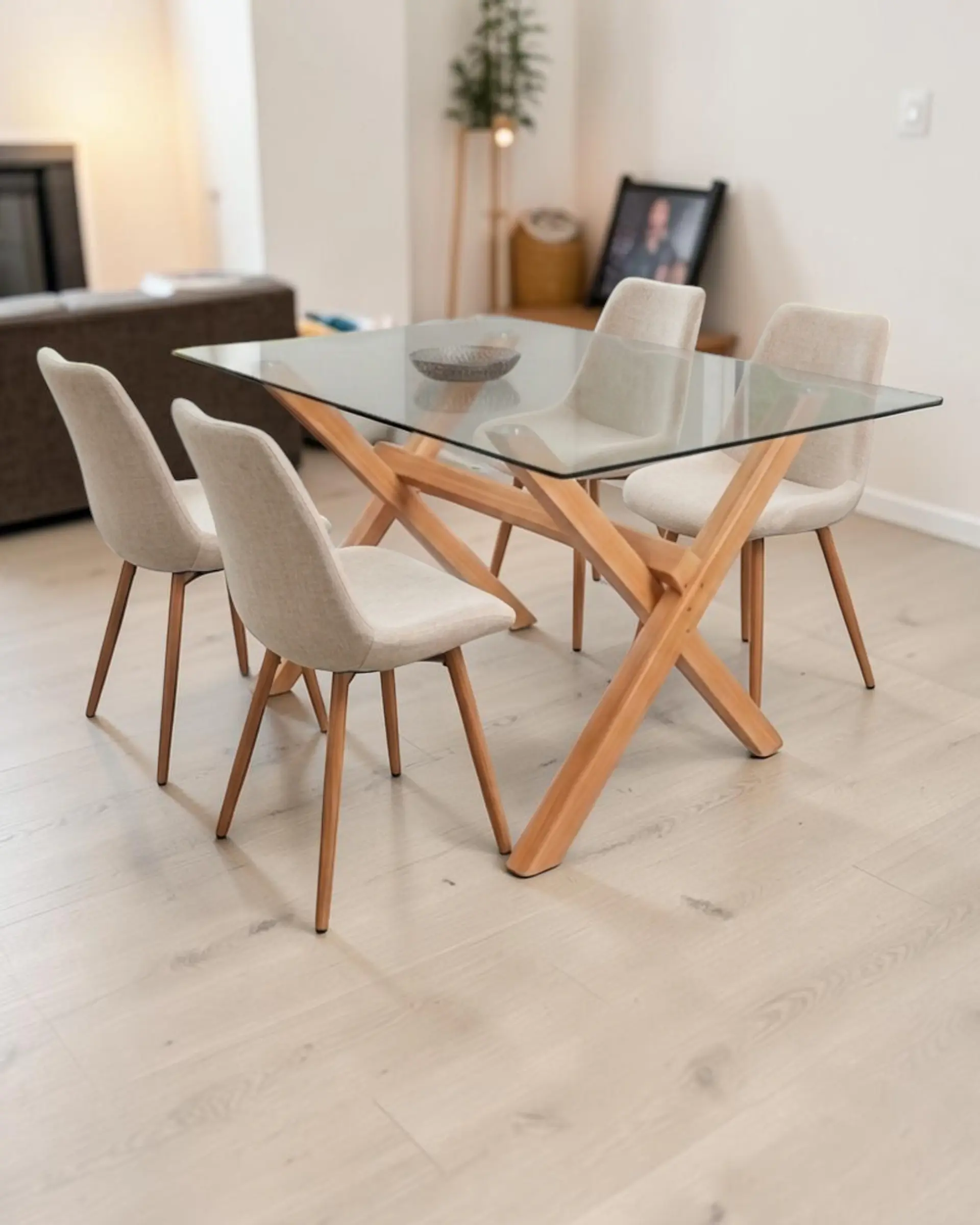 Comedor Rectangular Vidrio Elite con Sillas Tiffany 2