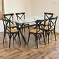 Comedor Rectangular Vidrio 4 ó 6 Sillas Crossback – Mesa Elite 140x90 - Miniatura 5