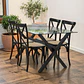 Comedor Rectangular Vidrio 4 ó 6 Sillas Crossback – Mesa Elite 140x90 - Miniatura 2