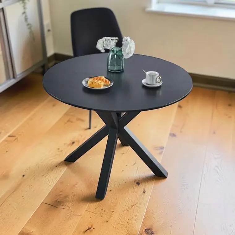 Mesa Redonda Negra MDF Madrid 4