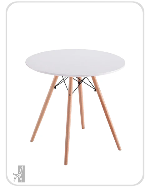 Mesa Redonda Melamina Blanca Eames