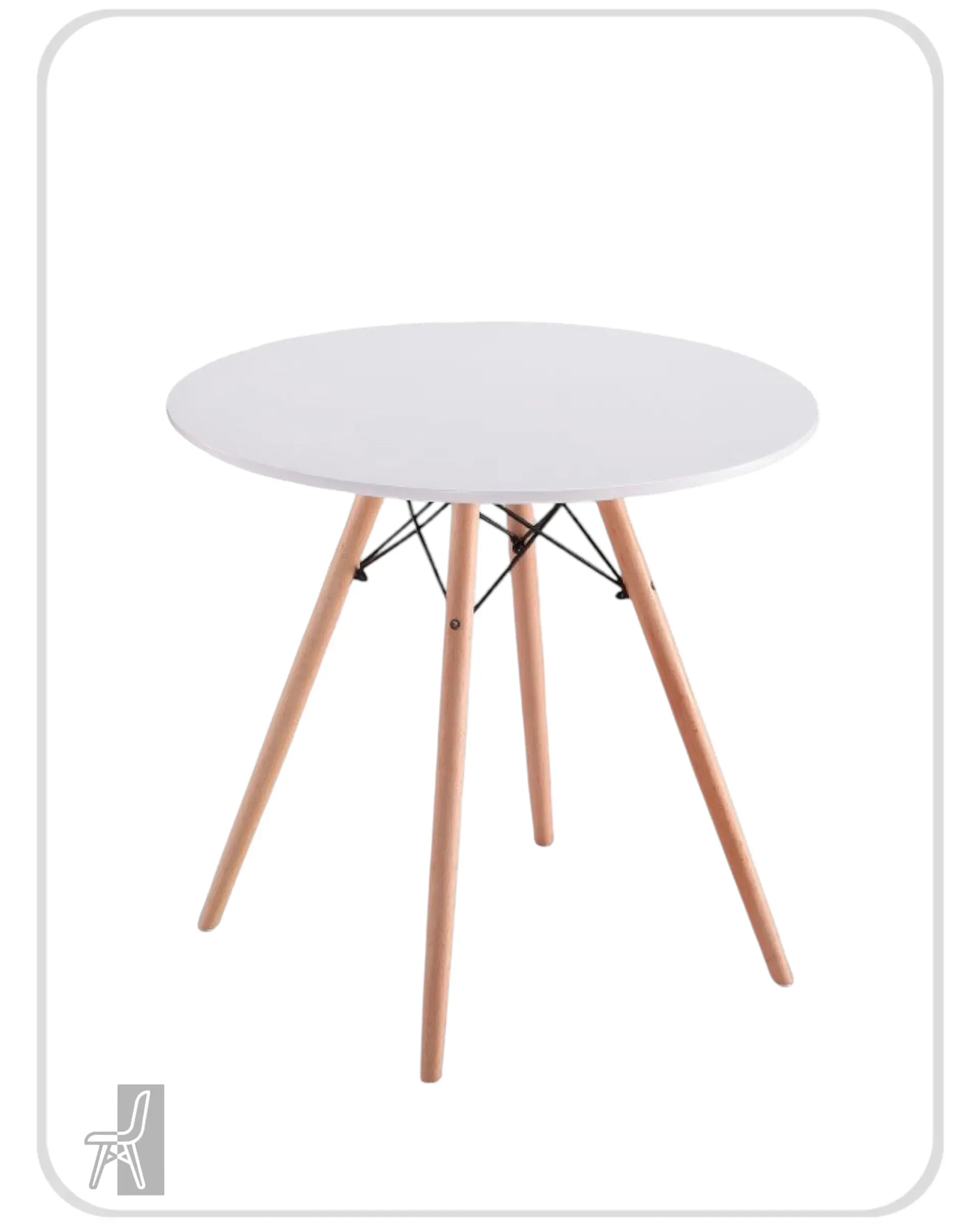 Mesa Redonda Melamina Blanca Eames 1
