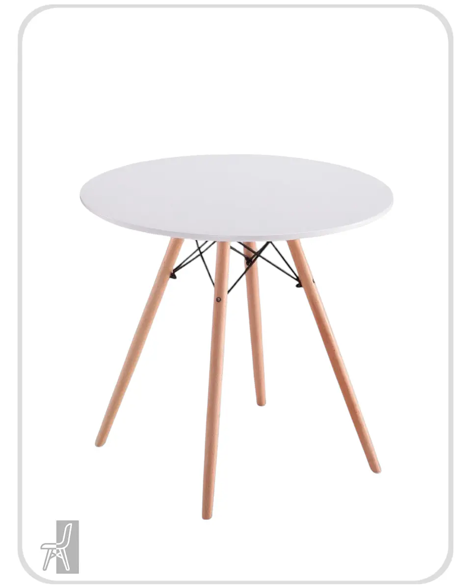 Mesa Redonda Melamina Blanca Eames 1