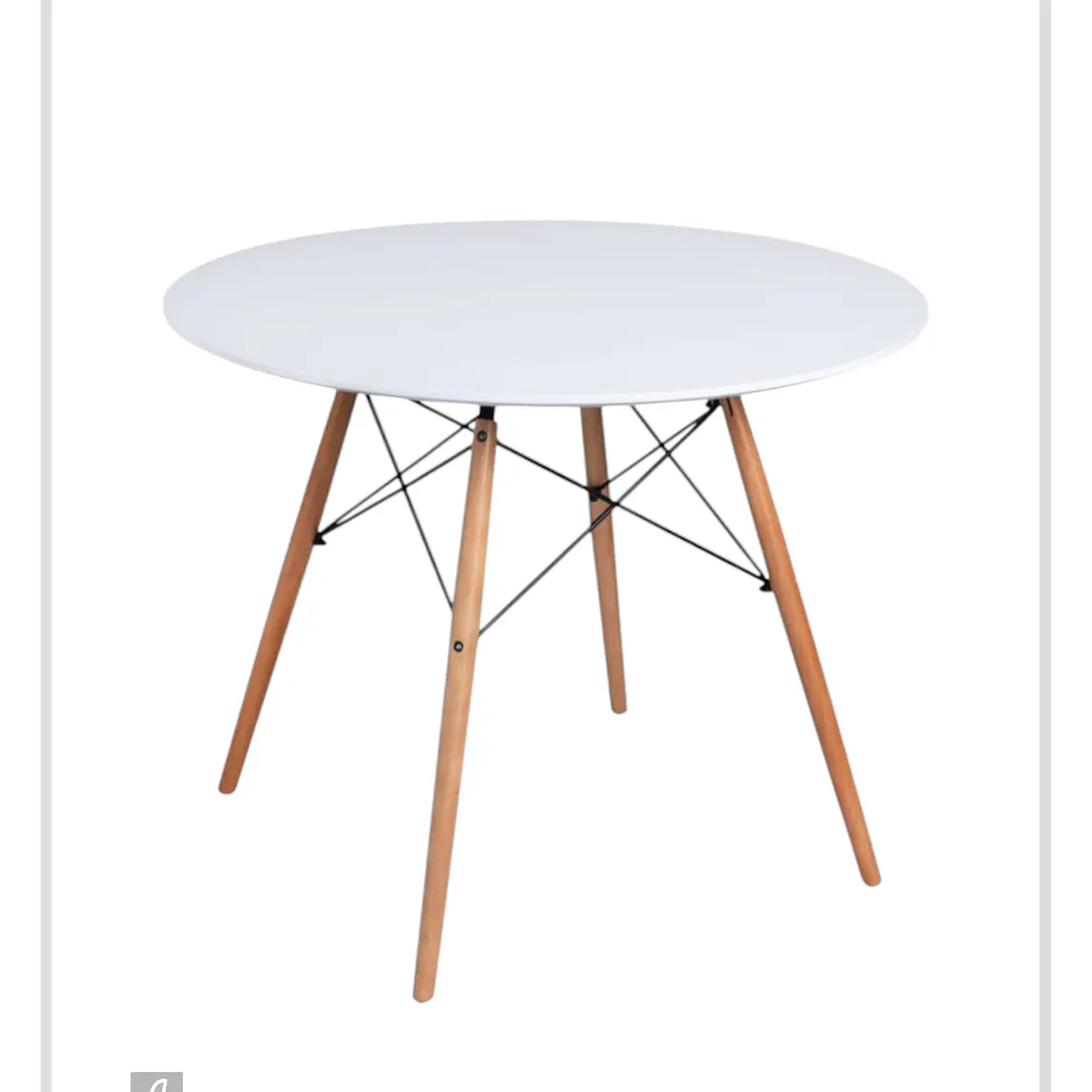 Mesa Redonda Melamina Blanca Eames 3