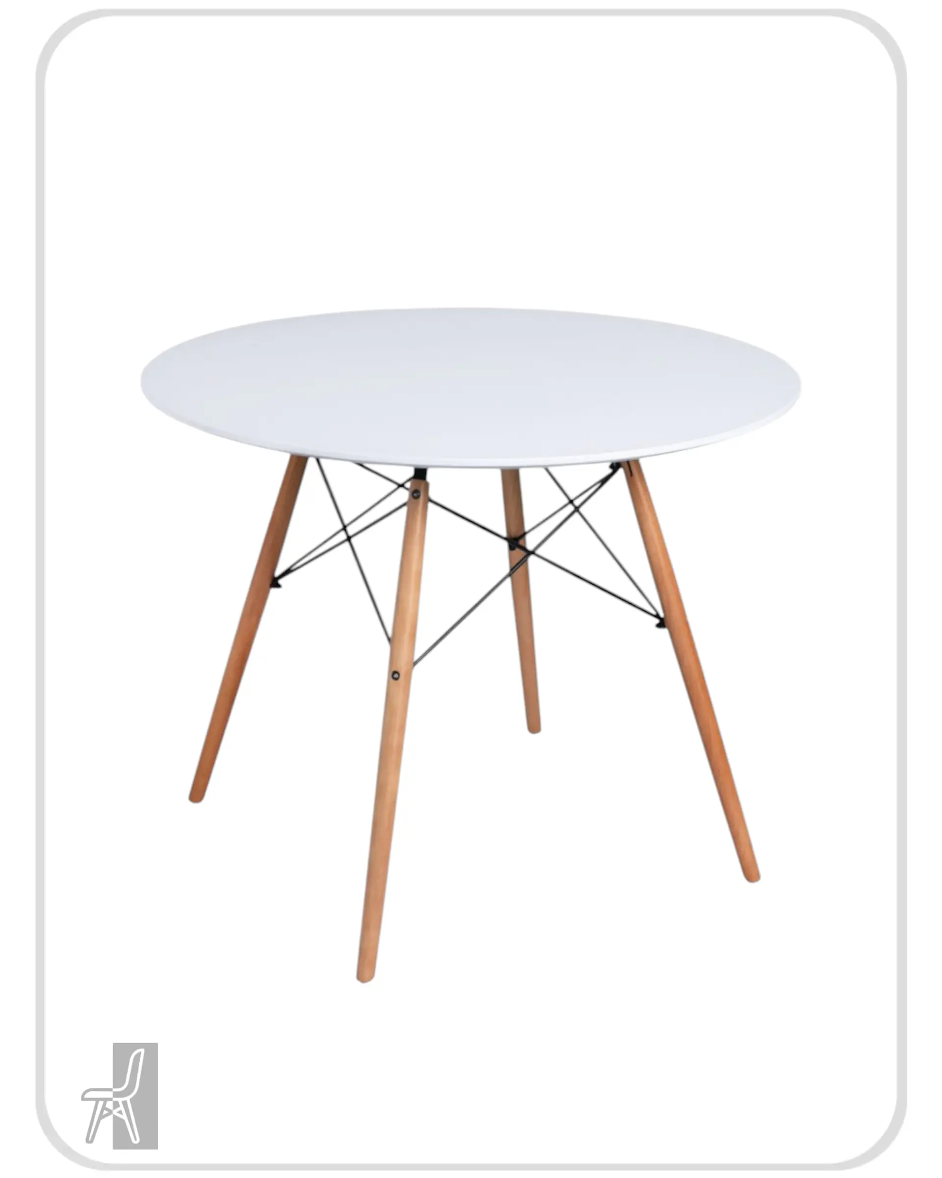 Mesa Redonda Melamina Blanca Eames 3
