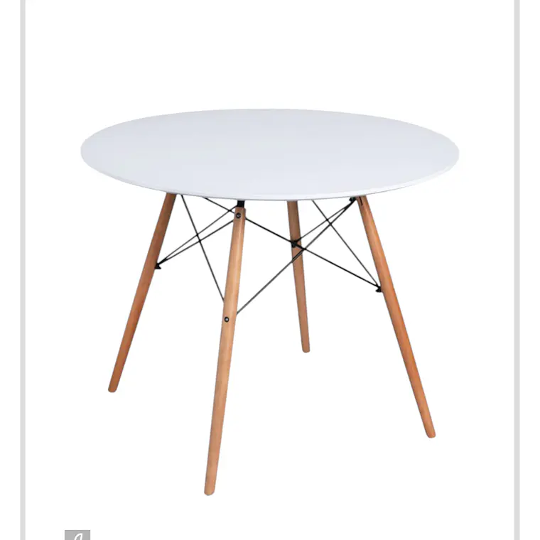 Mesa Redonda Melamina Blanca Eames 3