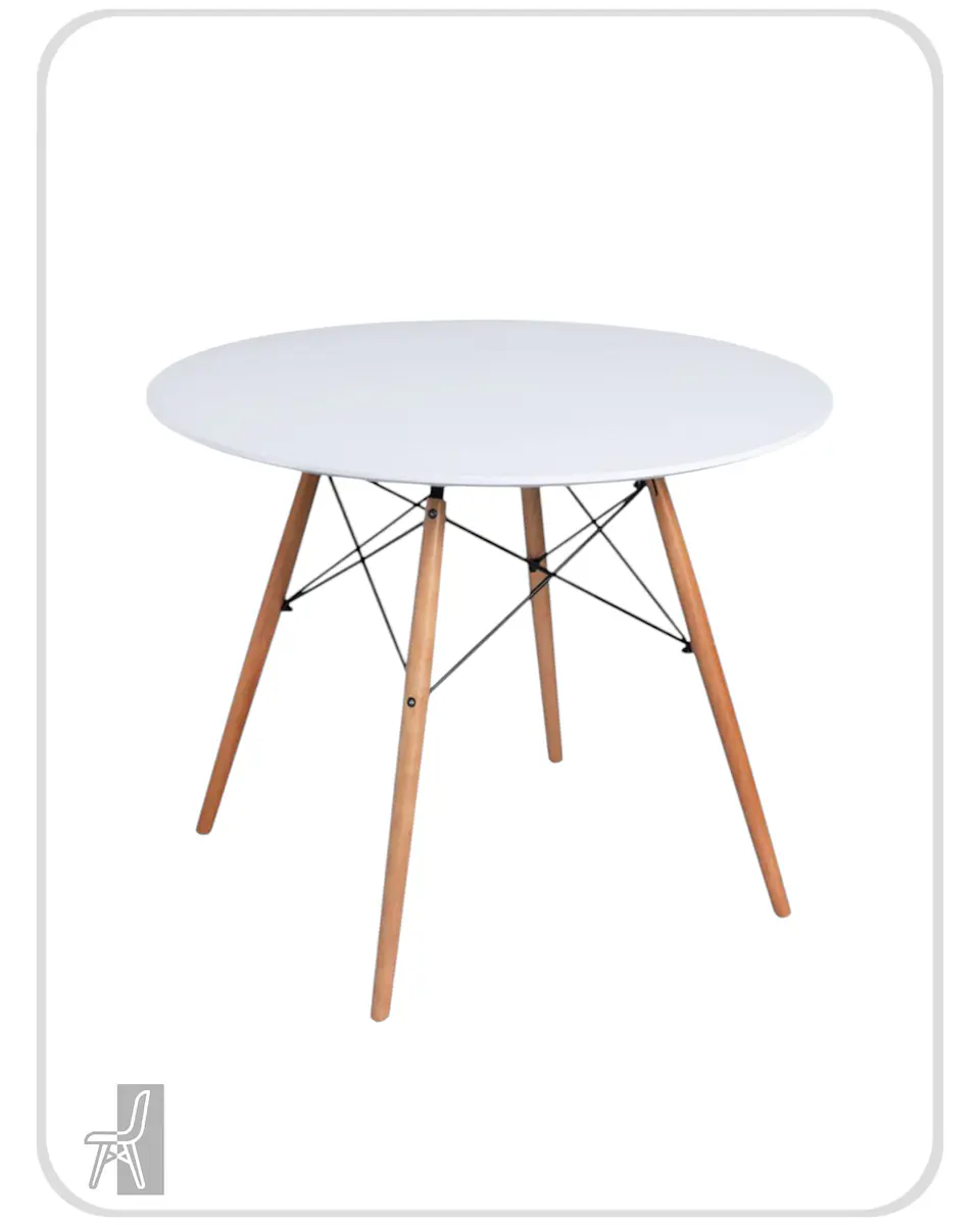 Mesa Redonda Melamina Blanca Eames 3