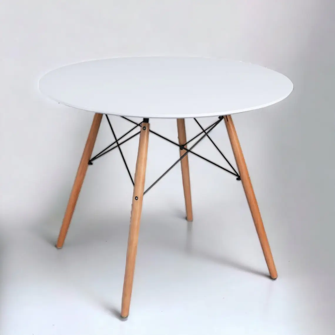 Mesa Redonda Melamina Blanca Eames 4