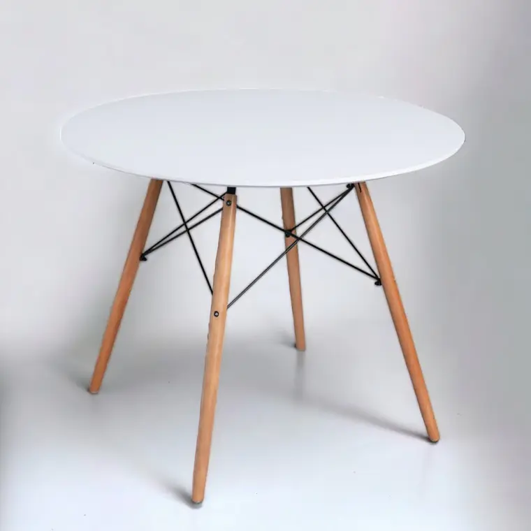 Mesa Redonda Melamina Blanca Eames 4