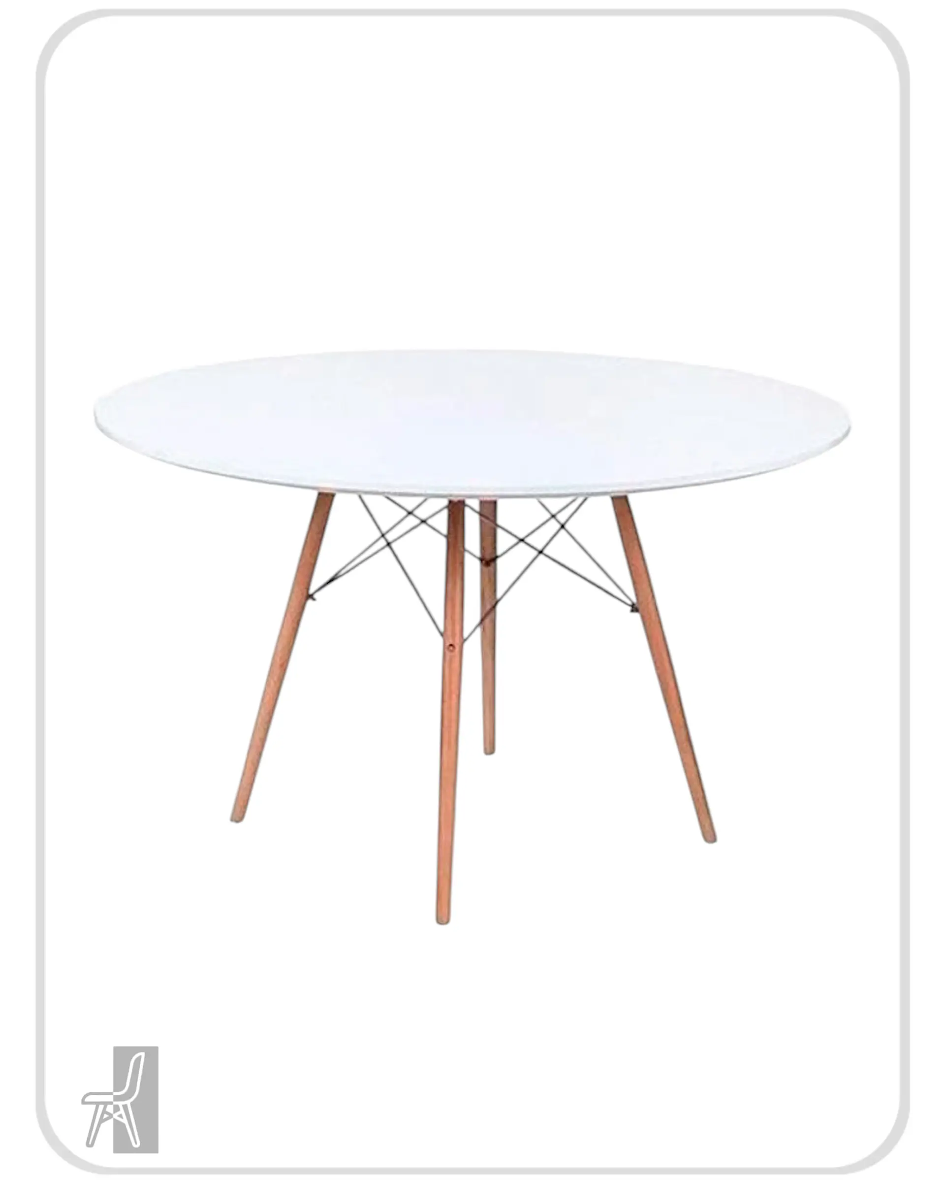 Mesa Redonda Melamina Blanca Eames 5