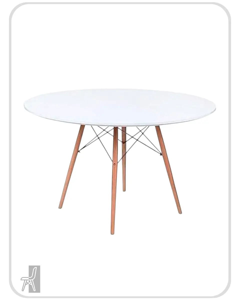 Mesa Redonda Melamina Blanca Eames 5