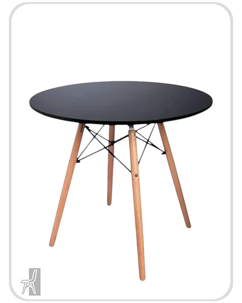Mesa Redonda Melamina Negra Eames