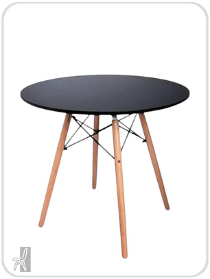 Mesa Redonda Melamina Negra Eames