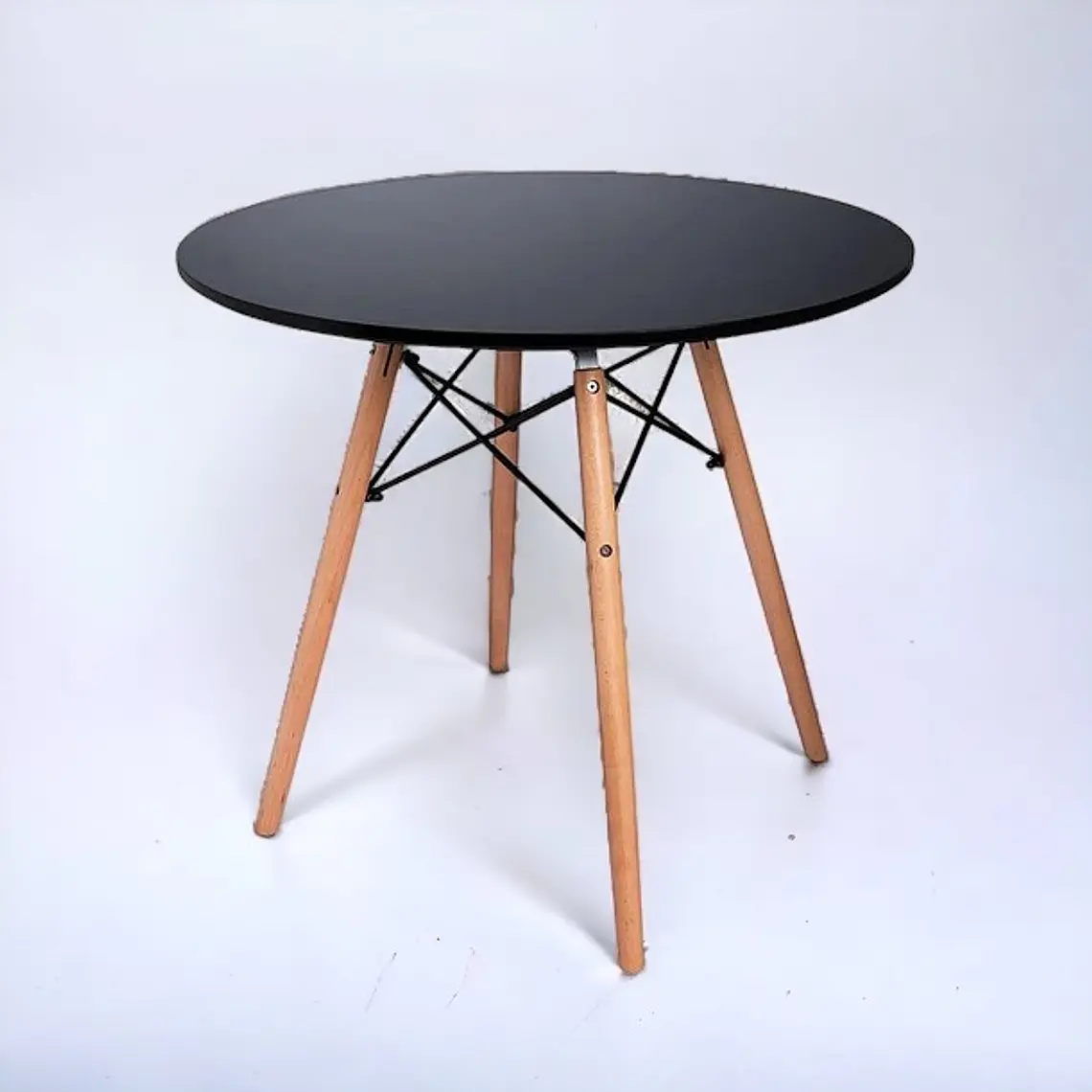 Mesa Redonda Melamina Negra Eames 4