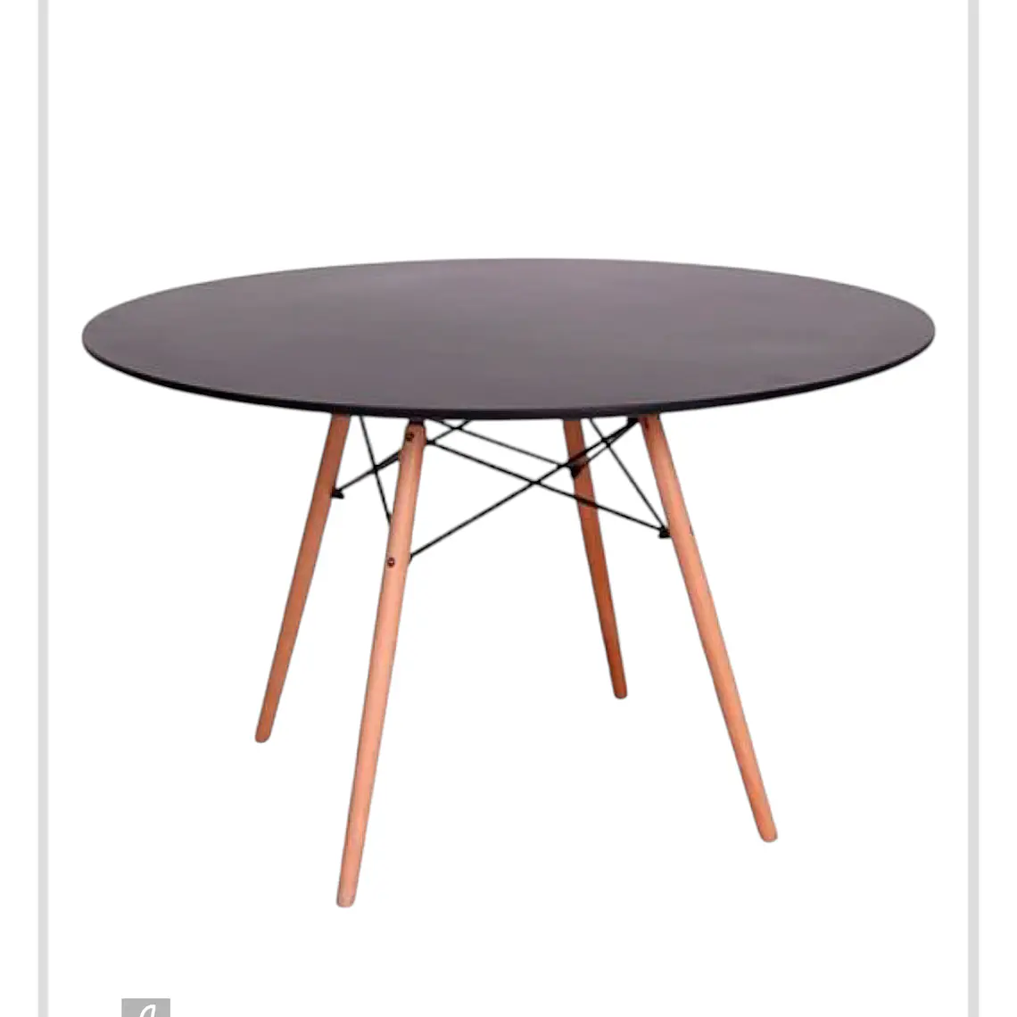 Mesa Redonda Melamina Negra Eames 5