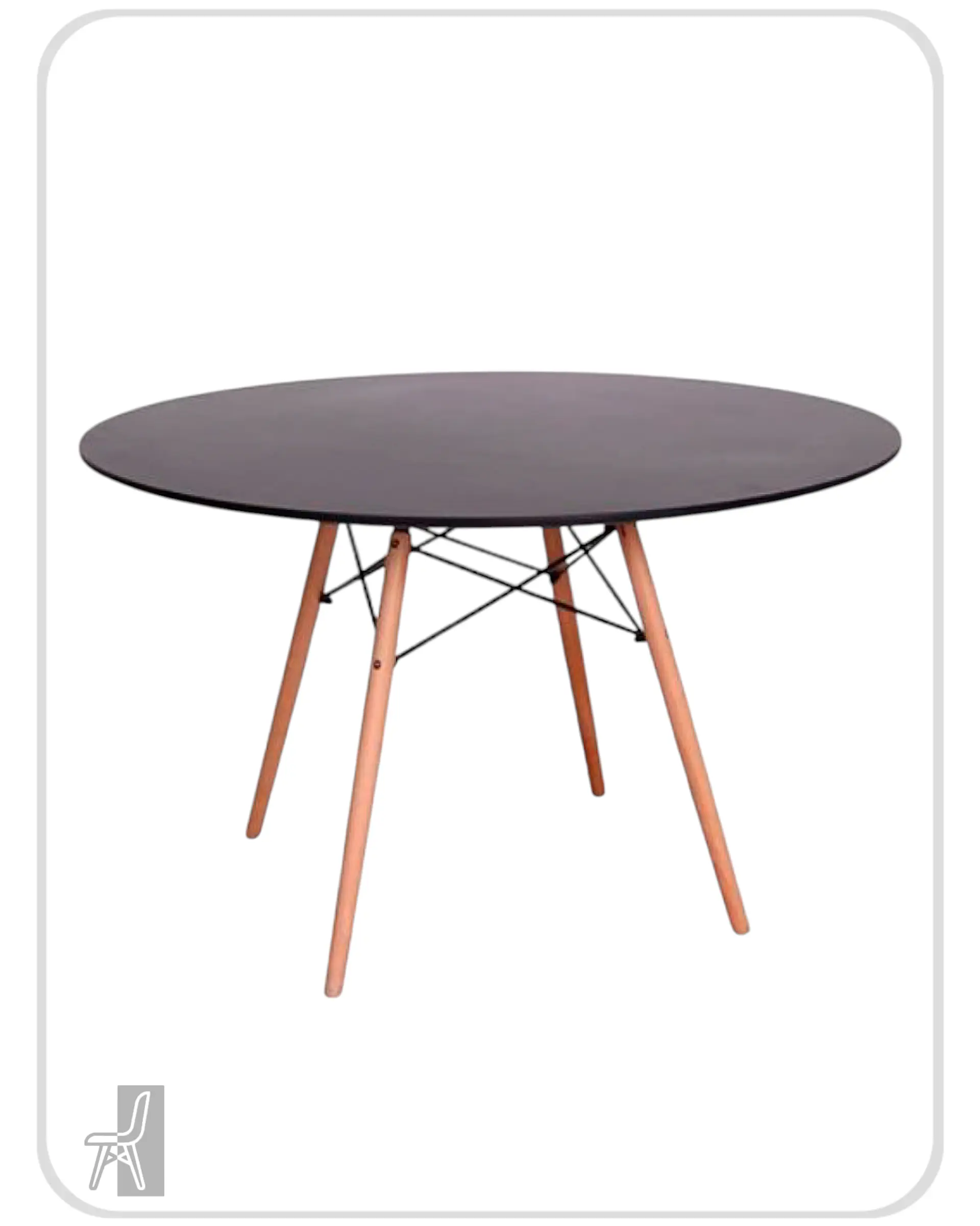 Mesa Redonda Melamina Negra Eames 5