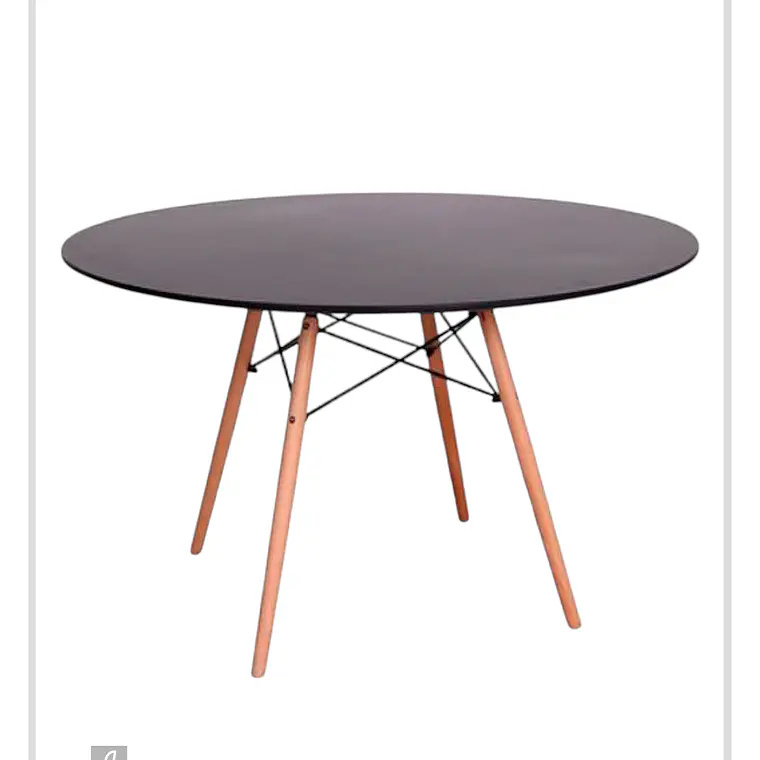 Mesa Redonda Melamina Negra Eames 5