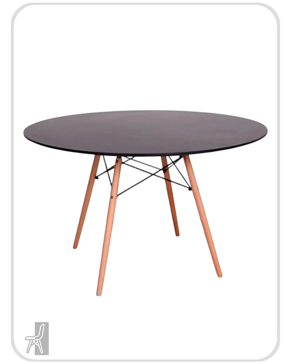 Mesa Redonda Melamina Negra Eames 5
