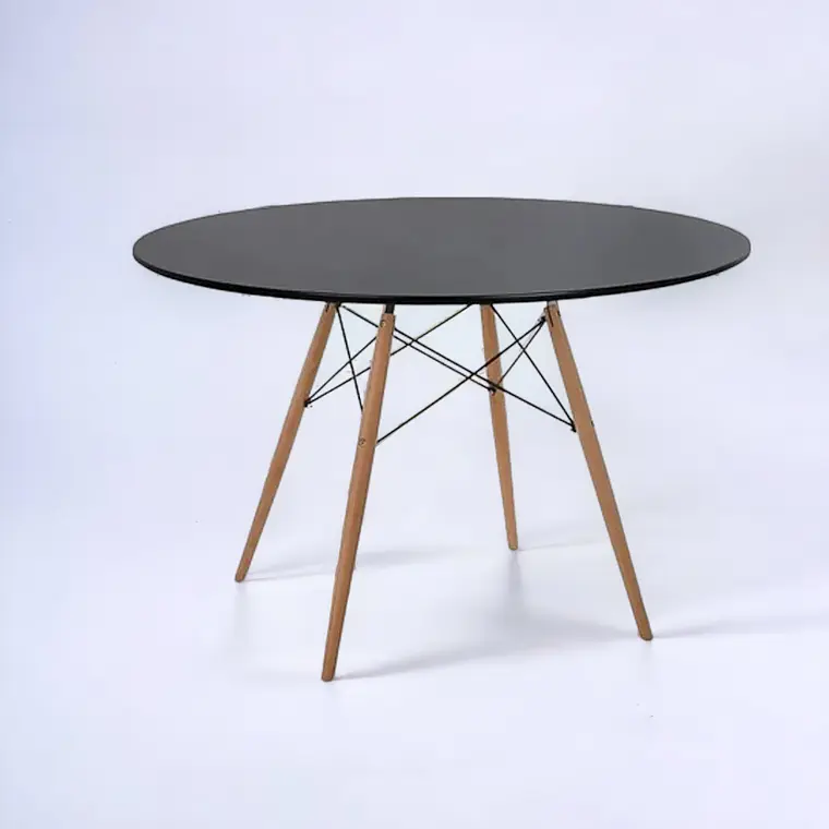 Mesa Redonda Melamina Negra Eames 6