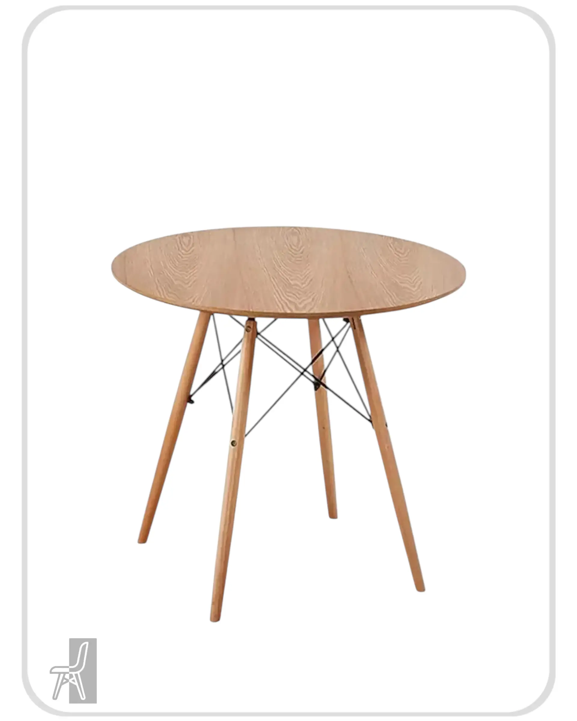 Mesa Redonda Melamina Madera Eames 1