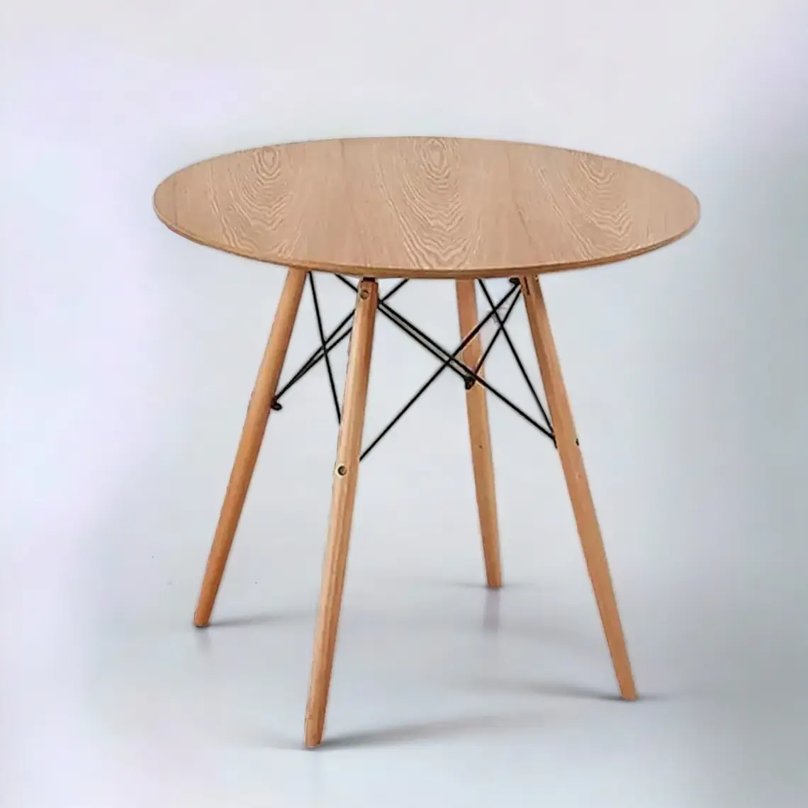 Mesa Redonda Melamina Madera Eames 2