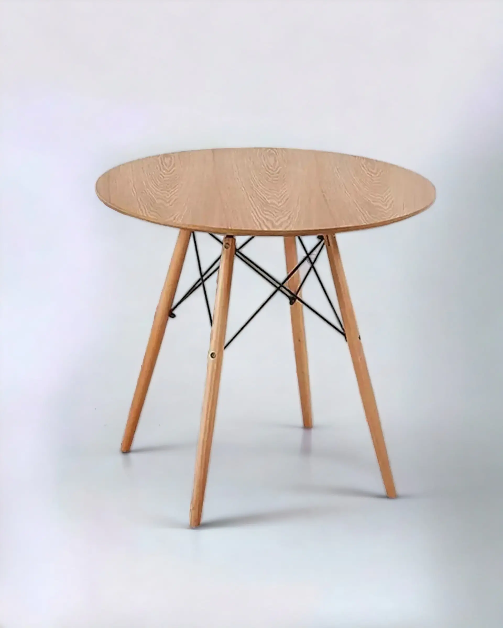 Mesa Redonda Melamina Madera Eames 2