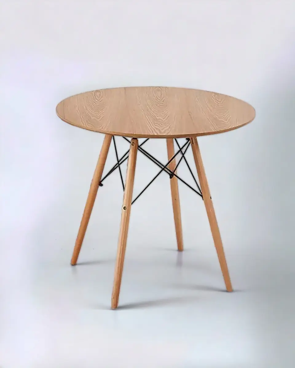 Mesa Redonda Melamina Madera Eames 2