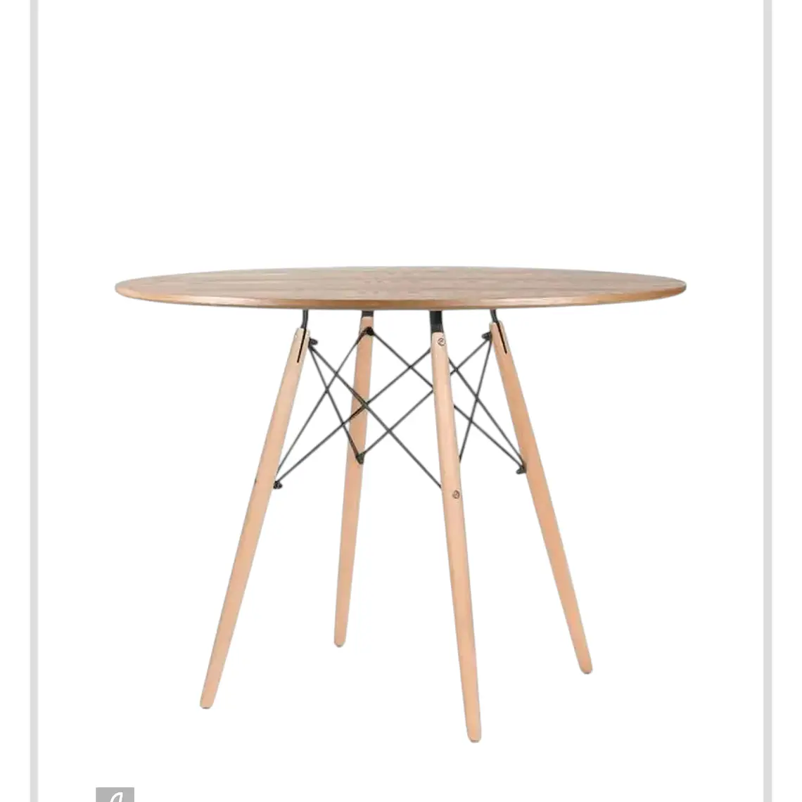 Mesa Redonda Melamina Madera Eames 3