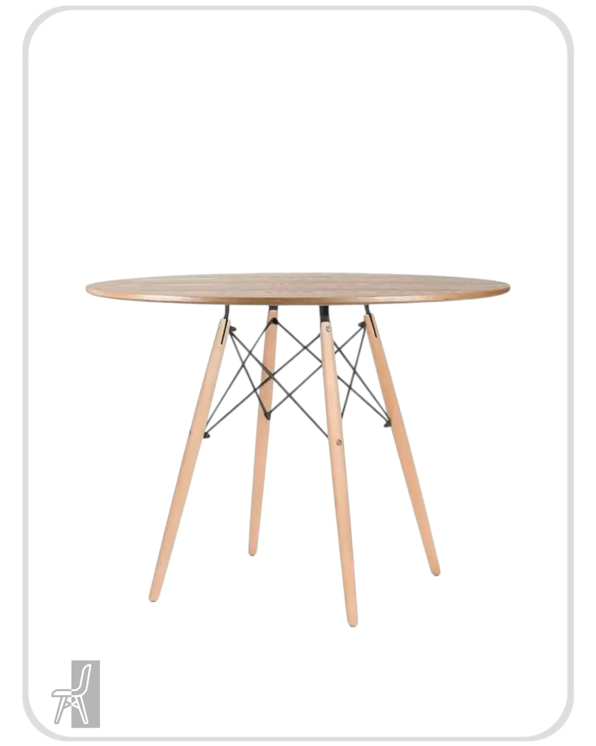 Mesa Redonda Melamina Madera Eames 3