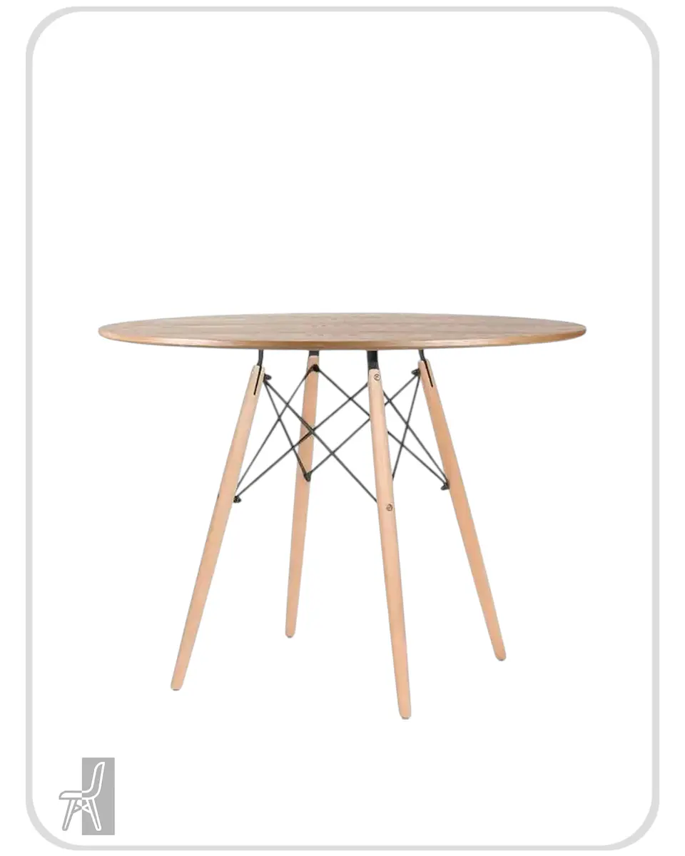 Mesa Redonda Melamina Madera Eames 3