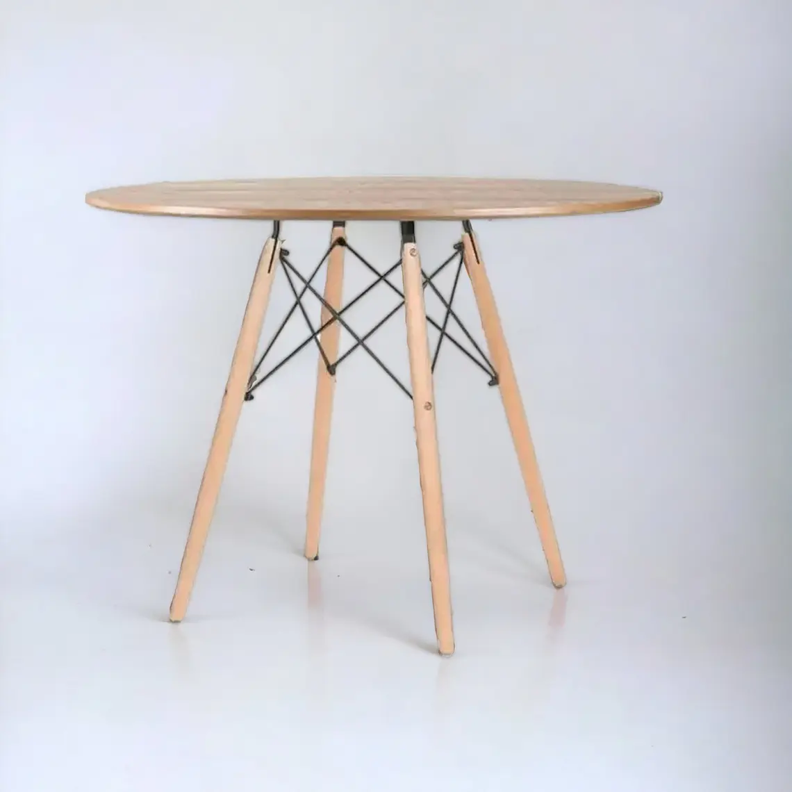 Mesa Redonda Melamina Madera Eames 4