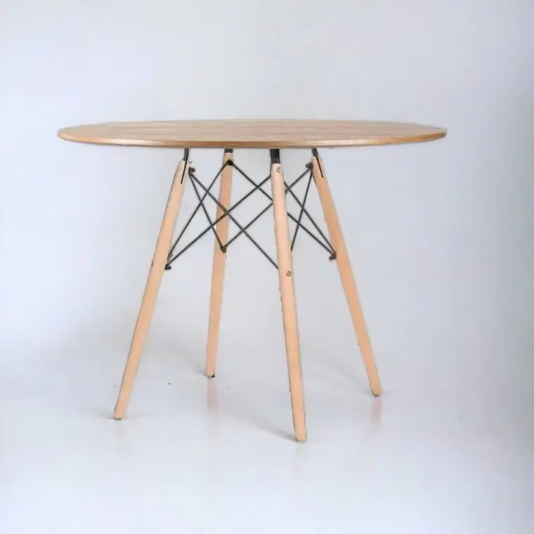 Mesa Redonda Melamina Madera Eames 4