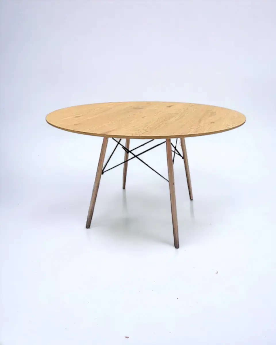 Mesa Redonda Melamina Madera Eames 6