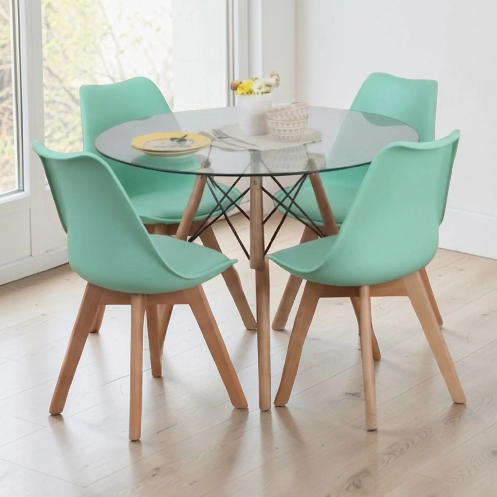 Comedor Redondo Vidrio 4 Sillas Tulip – Mesa Eames 11