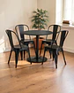 Comedor Redondo Tulip Nordico con Sillas Tolix negras - Miniatura 2
