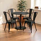 Comedor Redondo 4 Sillas Tolix negras – Mesa Tulip Nórdica - Miniatura 2
