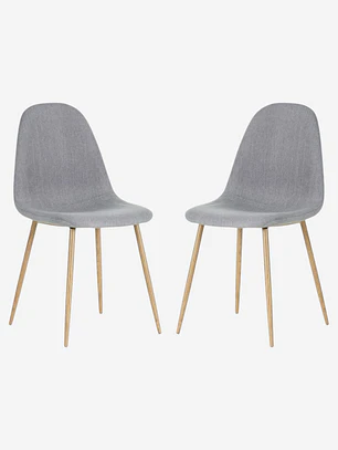 Pack 2 Sillas Scoop Wood