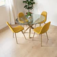 Comedor Redondo Vidrio 4 Sillas Scoop – Mesa Madrid - Miniatura 3