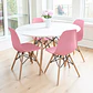 Comedor Redondo Melamina 4 Sillas Eames – Mesa Eames Blanca - Miniatura 9
