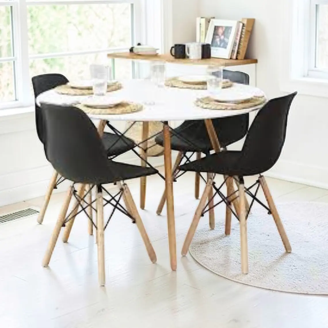 Comedor Redondo Melamina 4 Sillas Eames – Mesa Eames Blanca 11