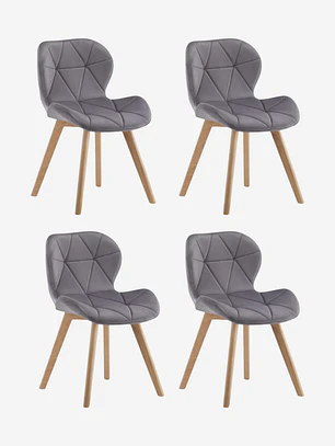 Pack 4 Sillas Radar Velvet