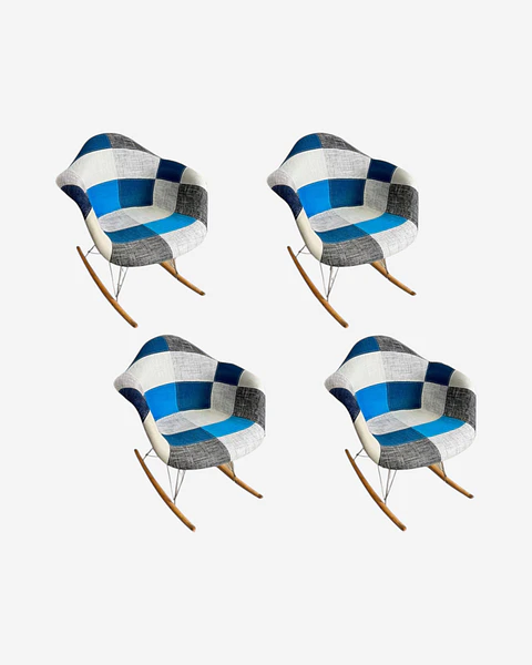 Pack 4 Sitiales Mecedoras Patchwork