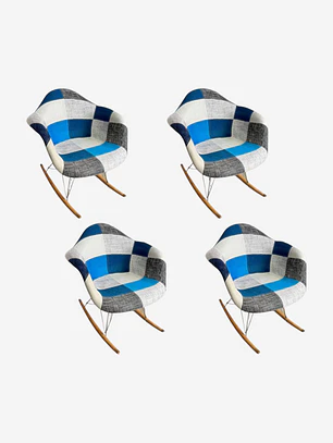 Pack 4 Sitiales Mecedoras Patchwork