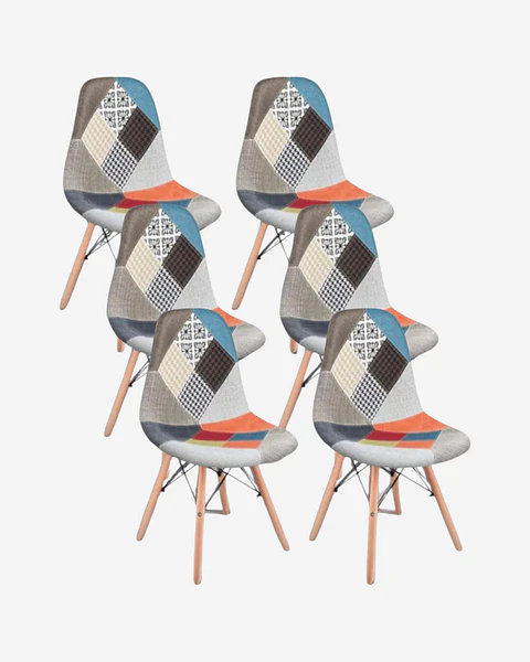 Pack 6 Sillas Patchwork