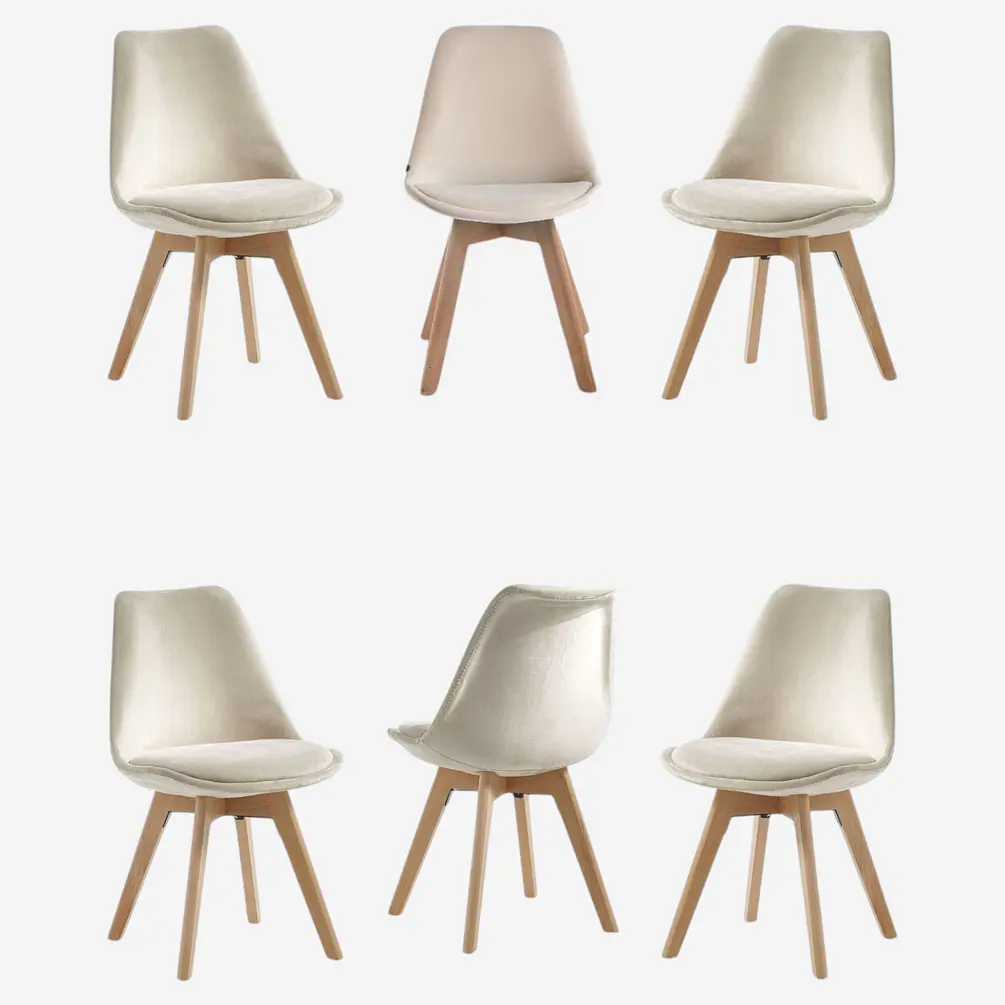 Pack 6 Silla Tulip Velvet 1
