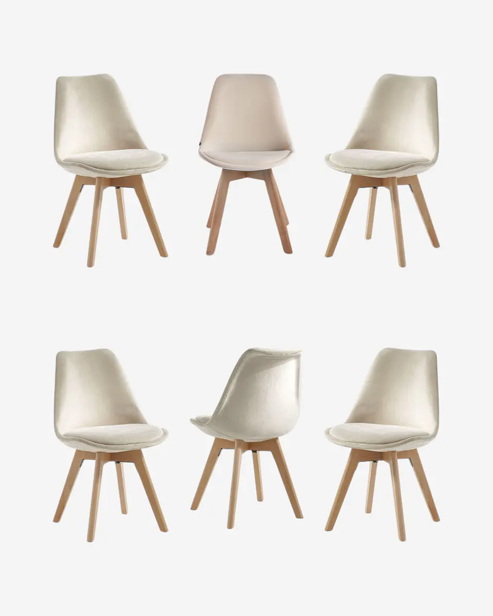Pack 6 Silla Tulip Velvet 1