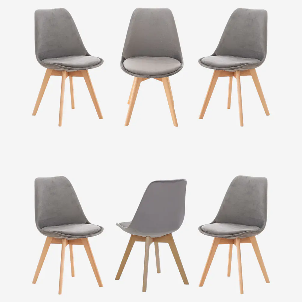 Pack 6 Silla Tulip Velvet 2